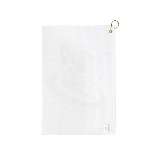 Golf Towel — Samurai Golfer Swing Design, Black Ink Brush Stroke