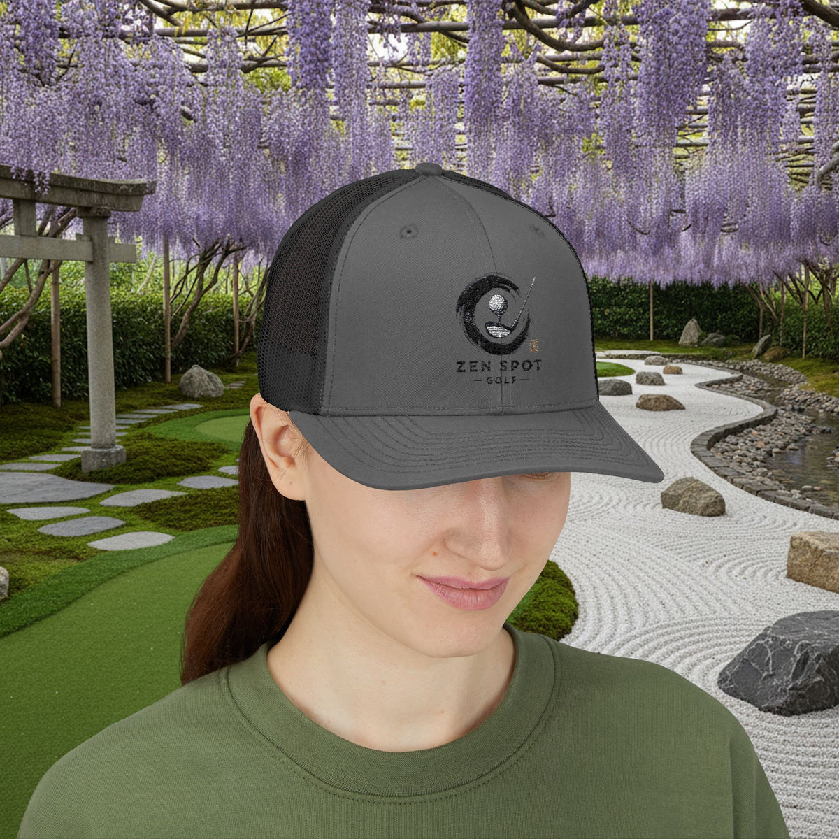 Embroidered "Zen Spot Golf" Logo Trucker Cap