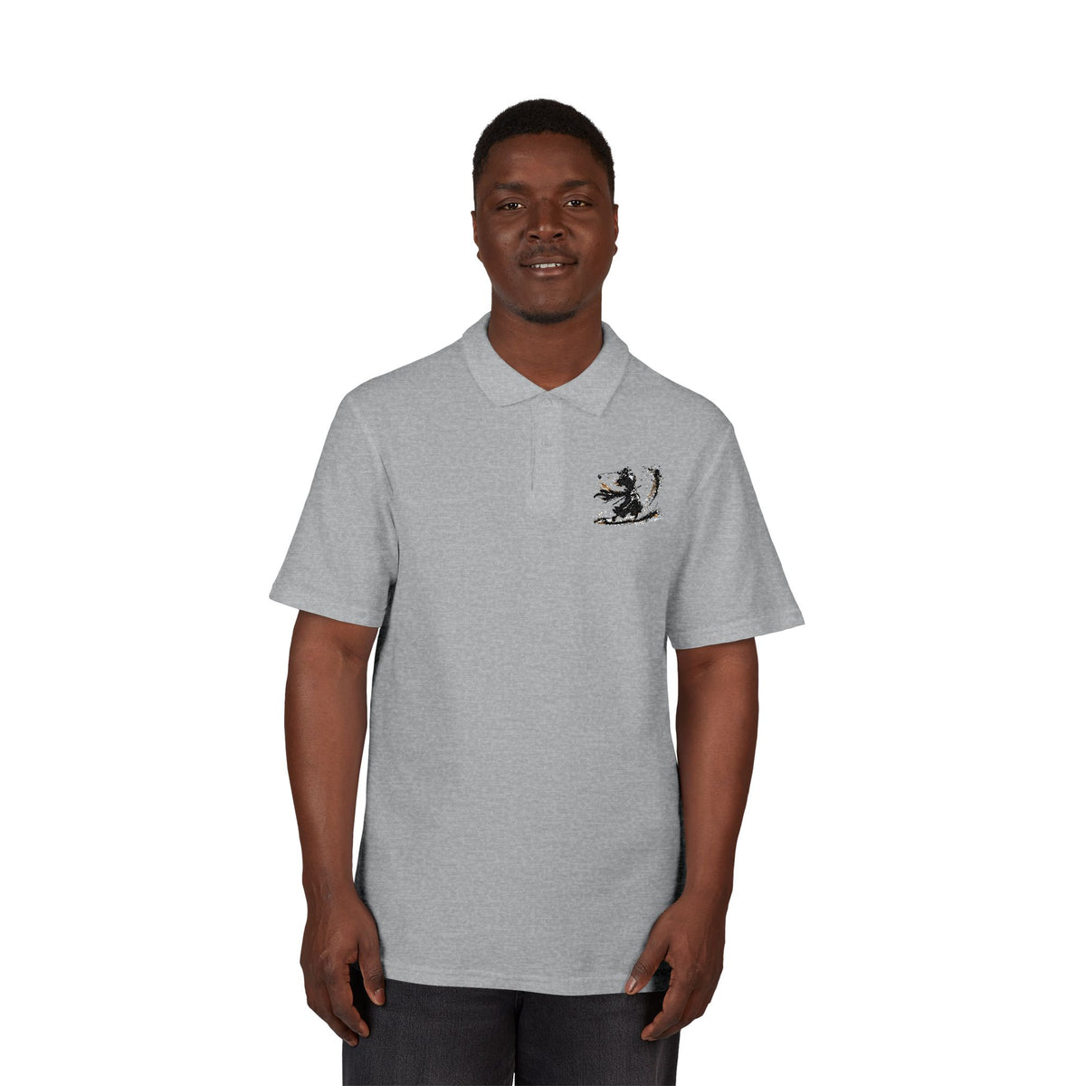 Ink Brush Bunker Blast Samurai Golfer Zanshin Polo