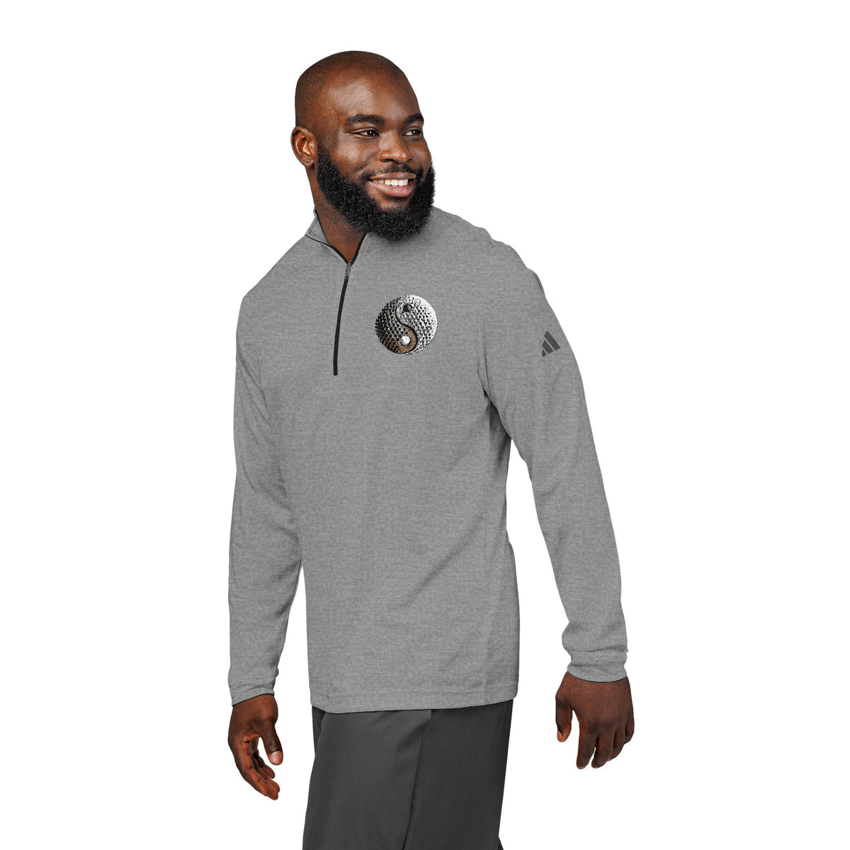 Embroidered Stone Yin-Yang Golf Ball Quarter-Zip Pullover