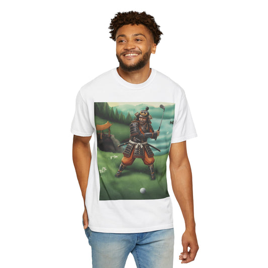 Samurai Golfer T‑Shirt — Vintage Japanese Warrior Golf Art