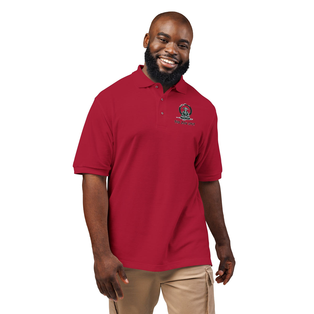 Meditation Samurai Golfer Enso Circle Polo