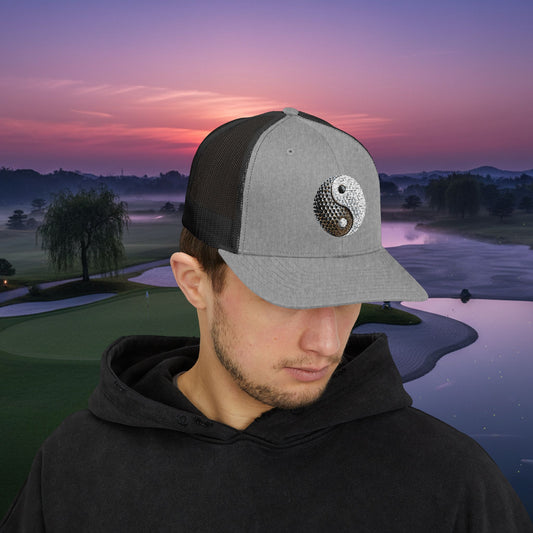 Embroidered "Yin Yang Golf Ball" Trucker Cap