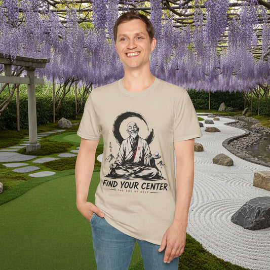 Find Your Center T-Shirt — Zen Monk Meditation Tee