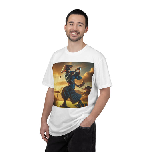 Vintage Martial Arts Samurai Golfer Sunset Graphic T-Shirt