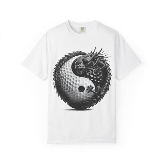 Yin Yang Dragon Golf Ball T-Shirt — Golf & Zen Graphic Tee