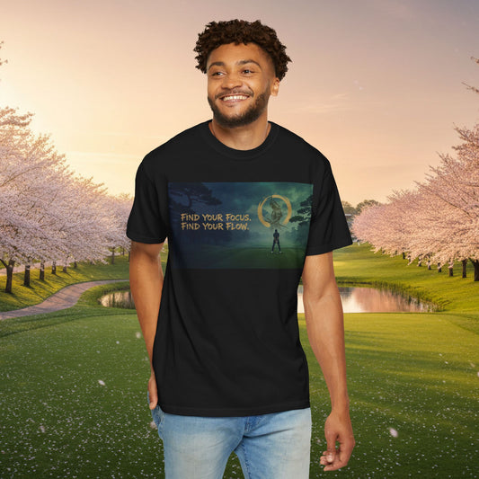 Find Your Focus Motivational Golf Course Graphic T-Shirt