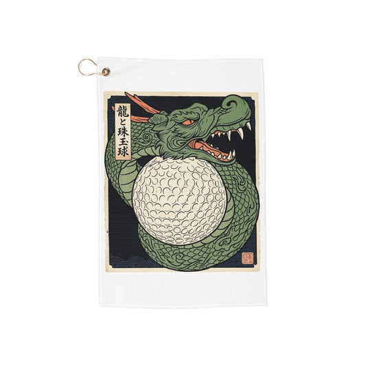 Dragon Golf Towel — Vintage Japanese Art Golf Ball Design