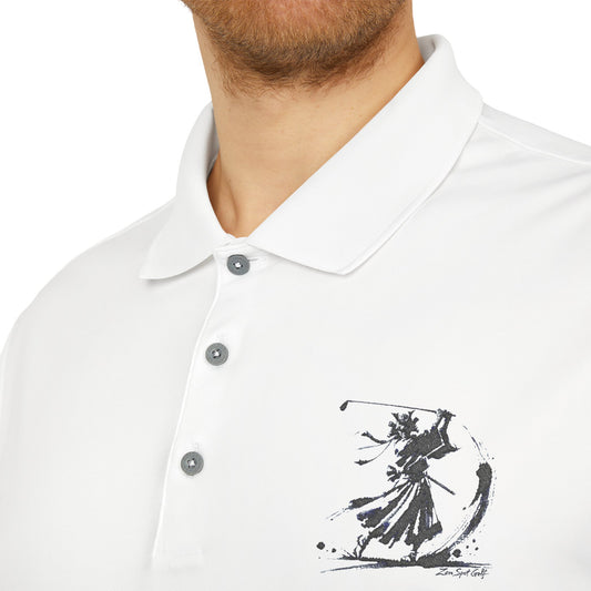 Ink Brush Stroke Samurai Golfer Zanshin Polo