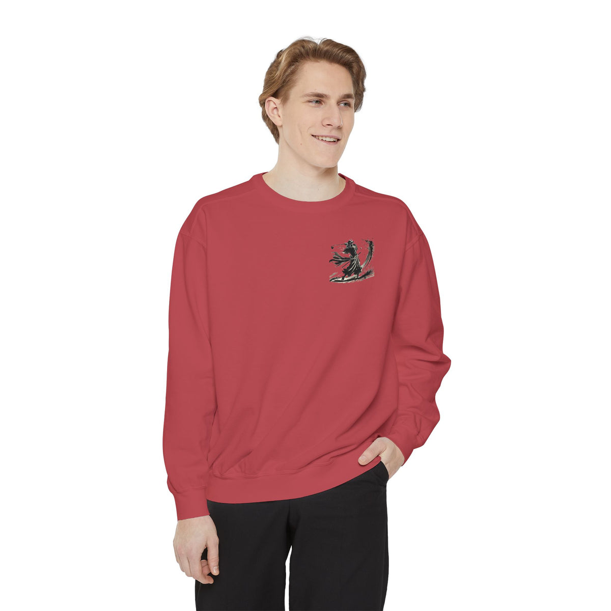 Bunker Blast Samurai Golfer Chest and Back Print Sweatshirt