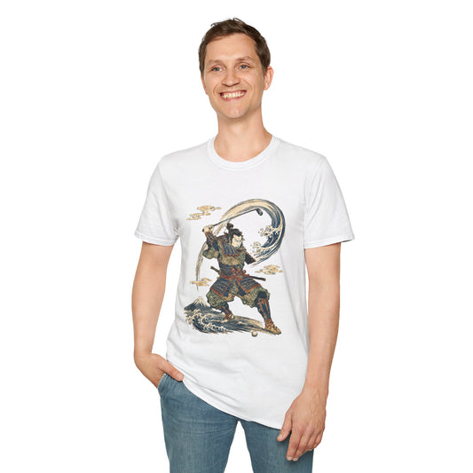 Samurai Golfer Wave T-Shirt — Vintage Japanese Warrior Art Tee