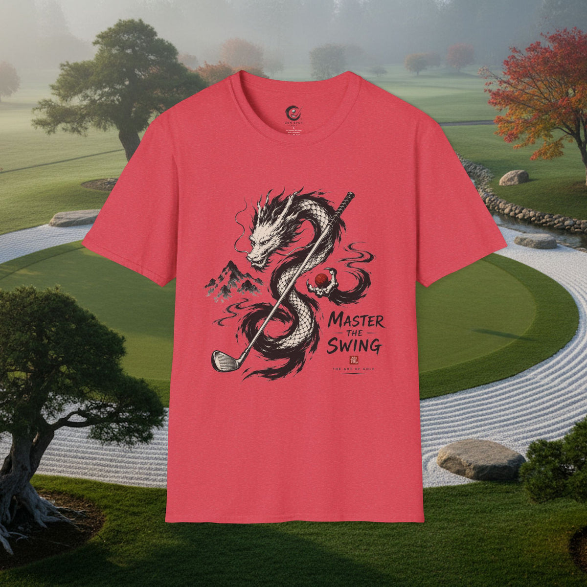 Dragon Golf T-Shirt — "Master the Swing" Asian Ink-Style Golf Shirt