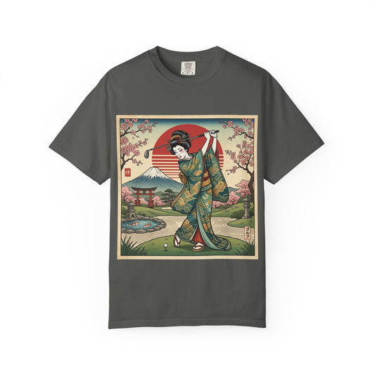 Geisha Sunset T-Shirt — Vintage Japanese Kimono Art Tee