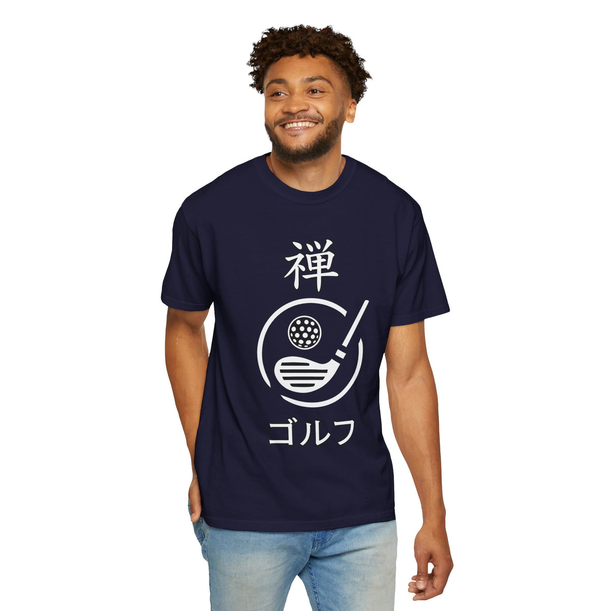 Zen Golf Minimalist Japanese Kanji Graphic T-Shirt