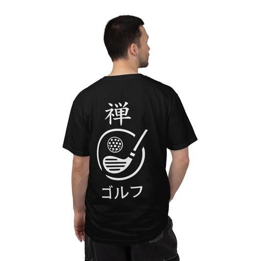 Japanese Kanji Zen Golf Chest and Back Graphic T‑Shirt