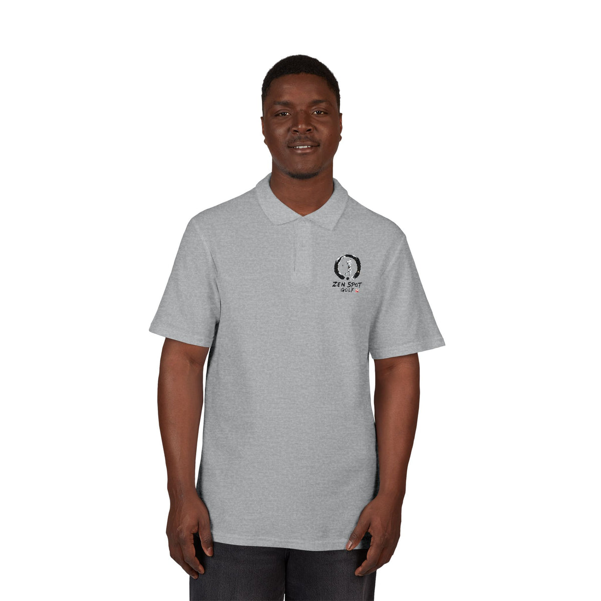 Zen Golfer in Enso Circle Zen Spot Golf Zanshin Polo