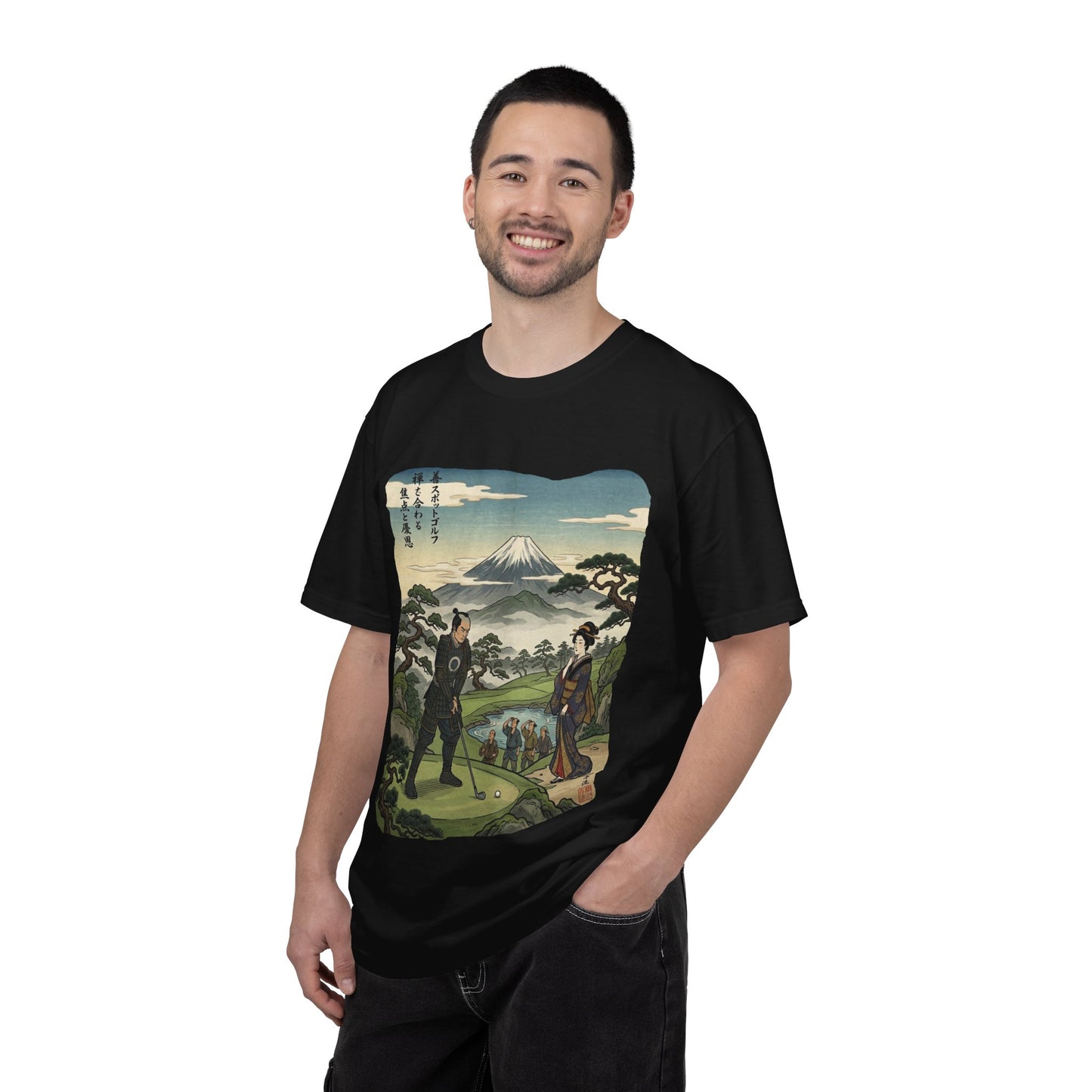Zen Spot Golf Custom Vintage Mount Fuji Golfing Graphic T-Shirt