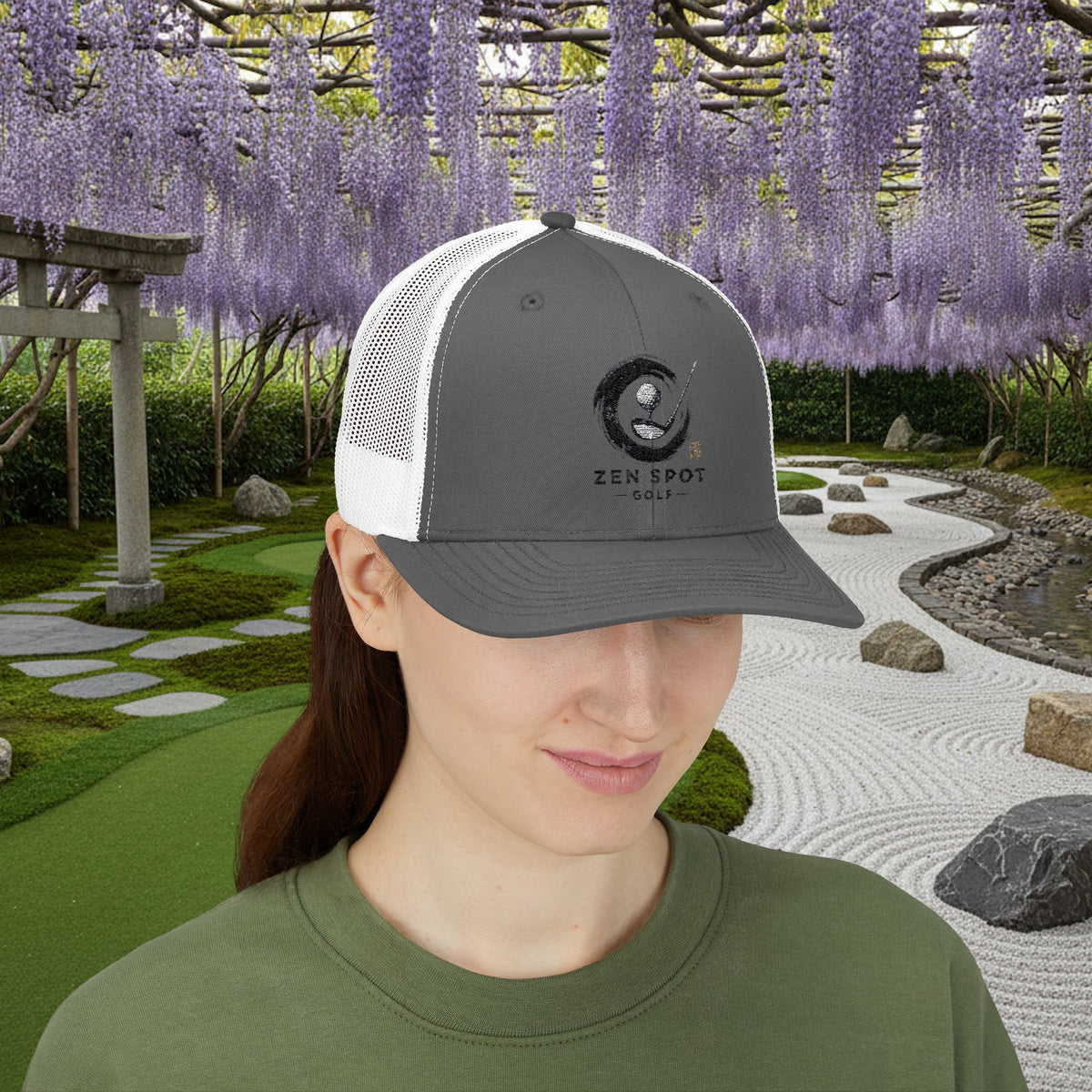 Embroidered "Zen Spot Golf" Logo Trucker Cap