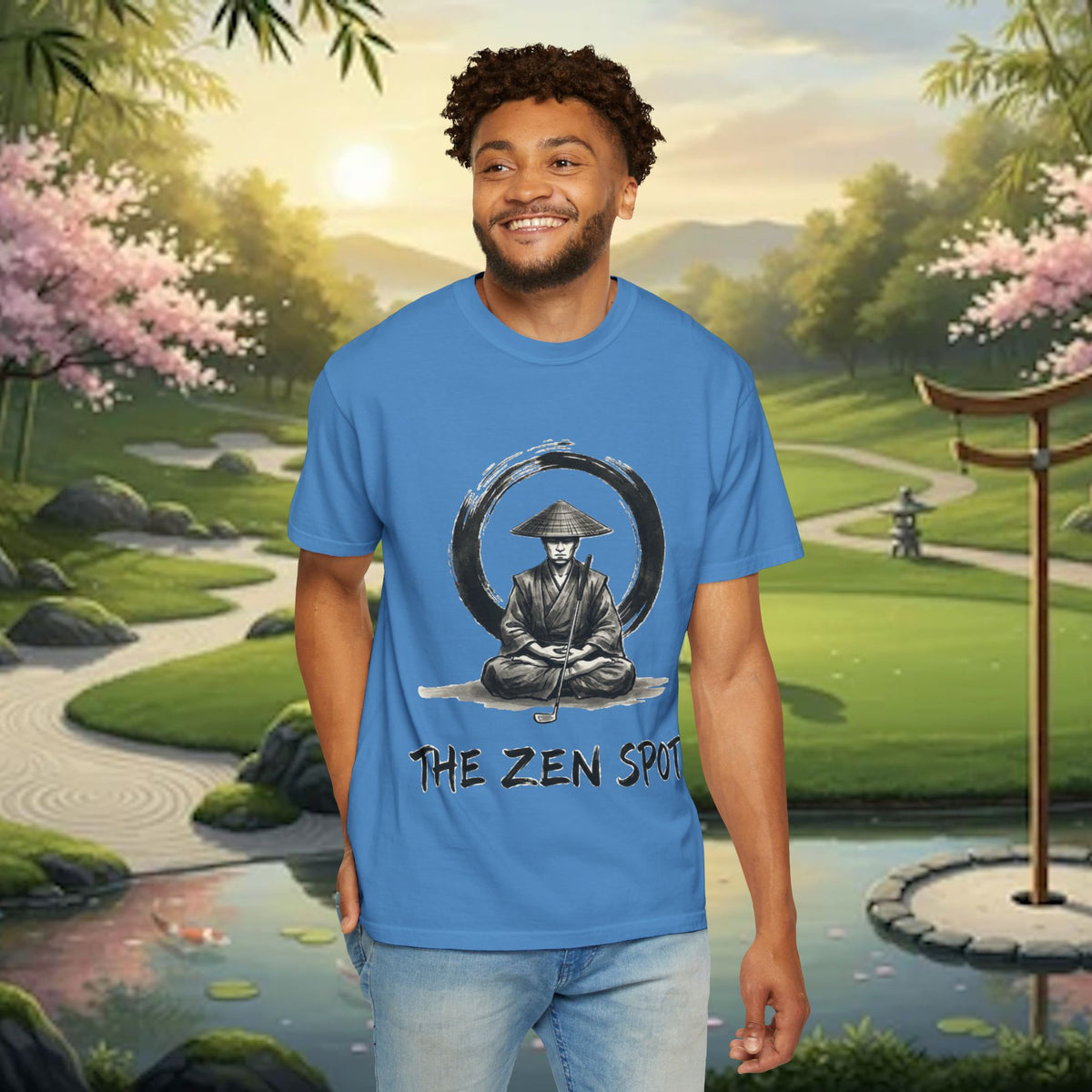 Zen Spot T-Shirt — Meditating Samurai Graphic Tee