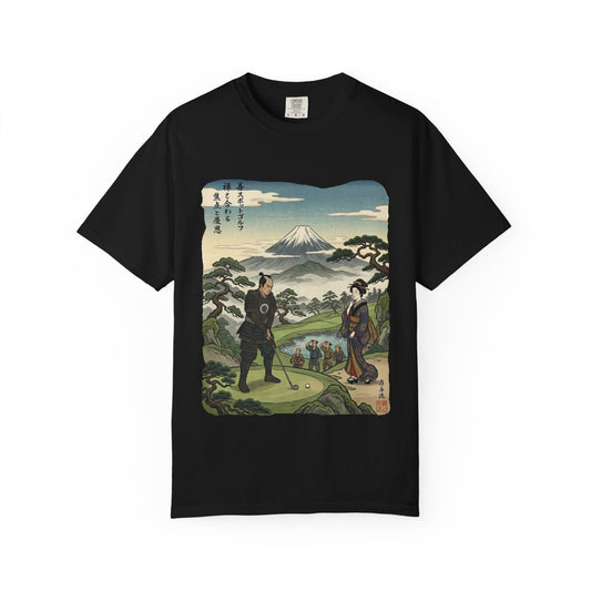 Zen Spot Golf Custom Vintage Mount Fuji Golfing Graphic T-Shirt