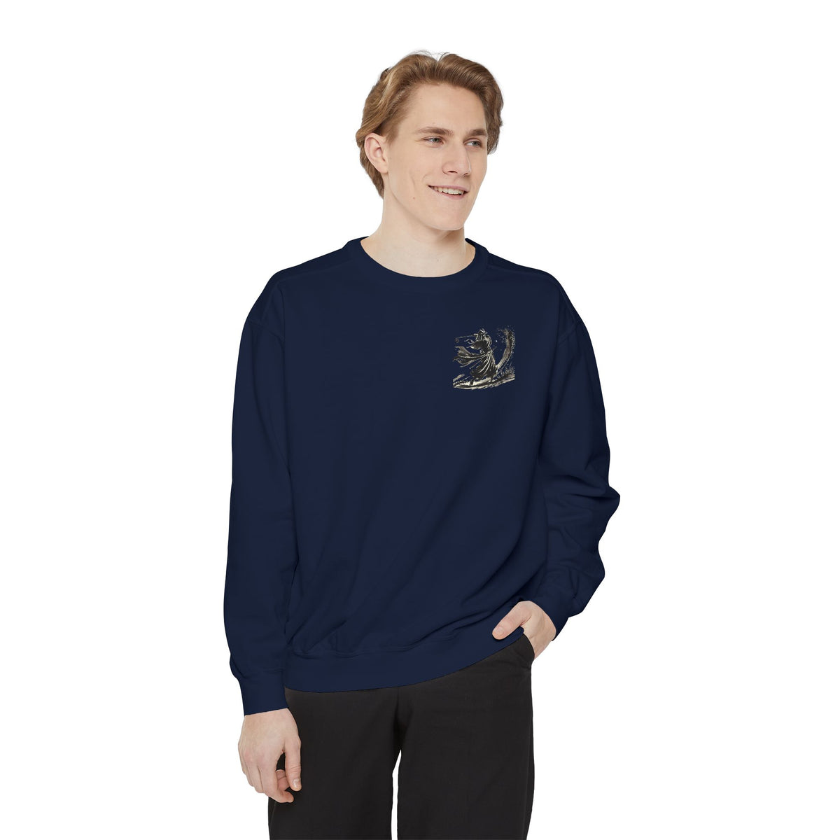 Bunker Blast Samurai Golfer Chest and Back Print Sweatshirt