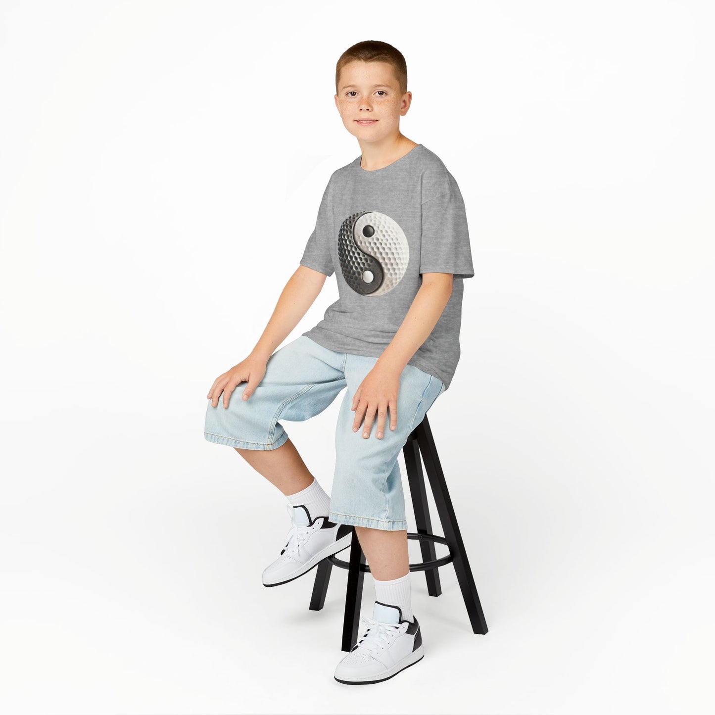 Zen Spot Golf Custom Stone Yin Yang Golf Ball Graphic T-Shirt