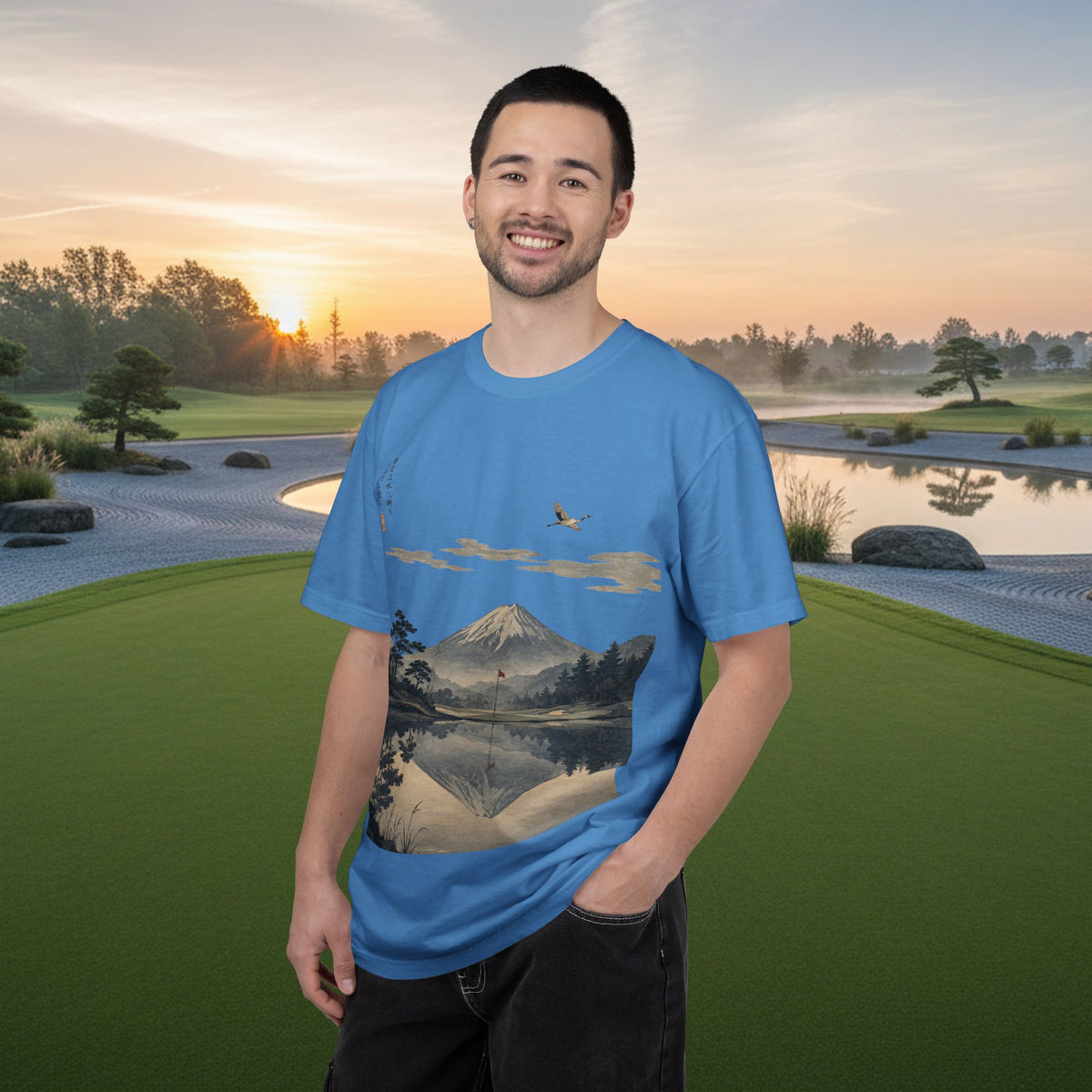 Mount Fuji Reflection Golf Course T-Shirt — Japanese Landscape Tee