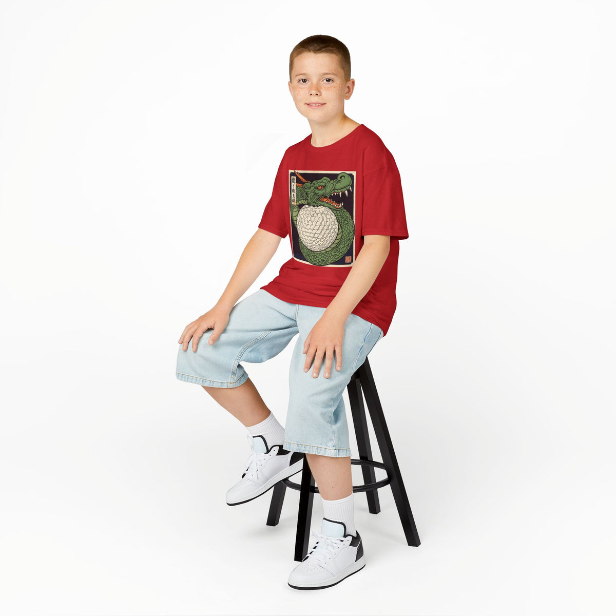 Green Dragon Wrapping a Golf Ball Kids Graphic T-Shirt