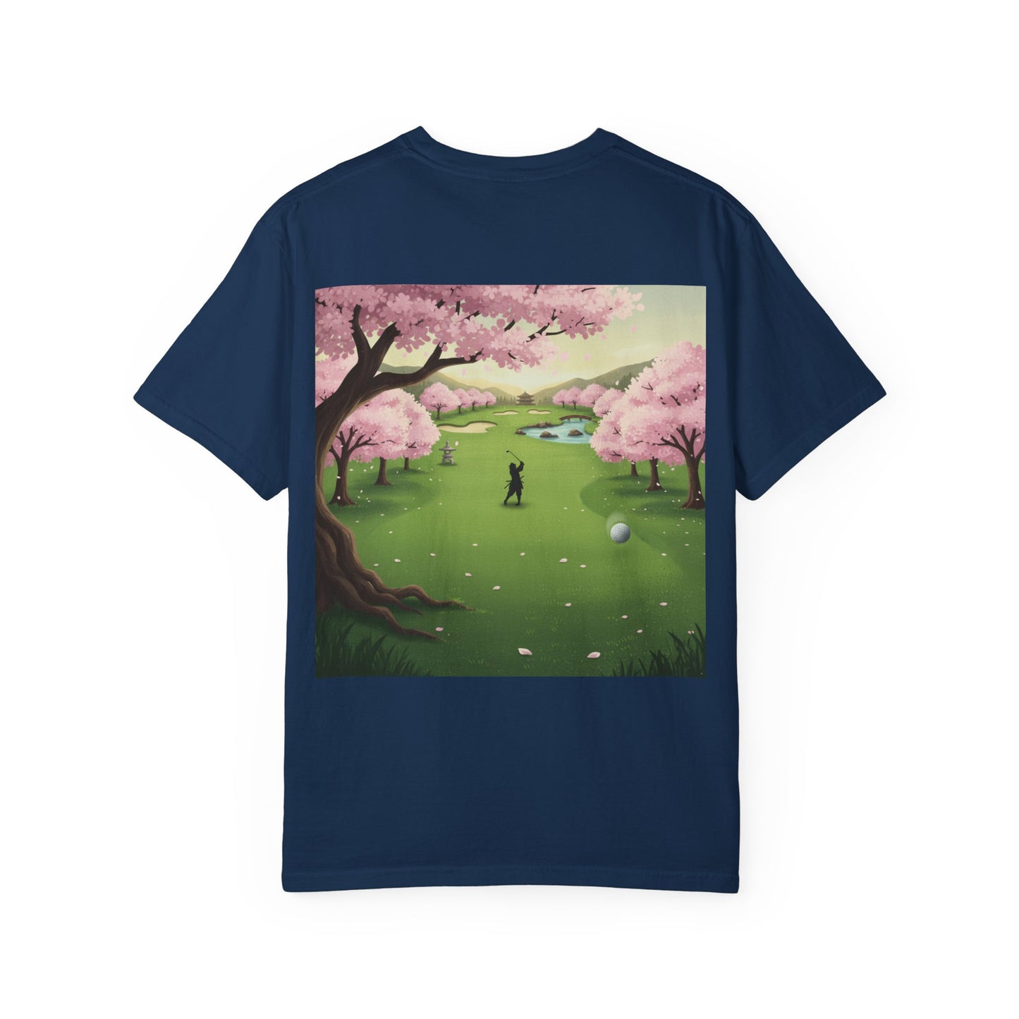 Golf Course Cherry Blossom T-Shirt – Scenic Golfer Graphic Tee