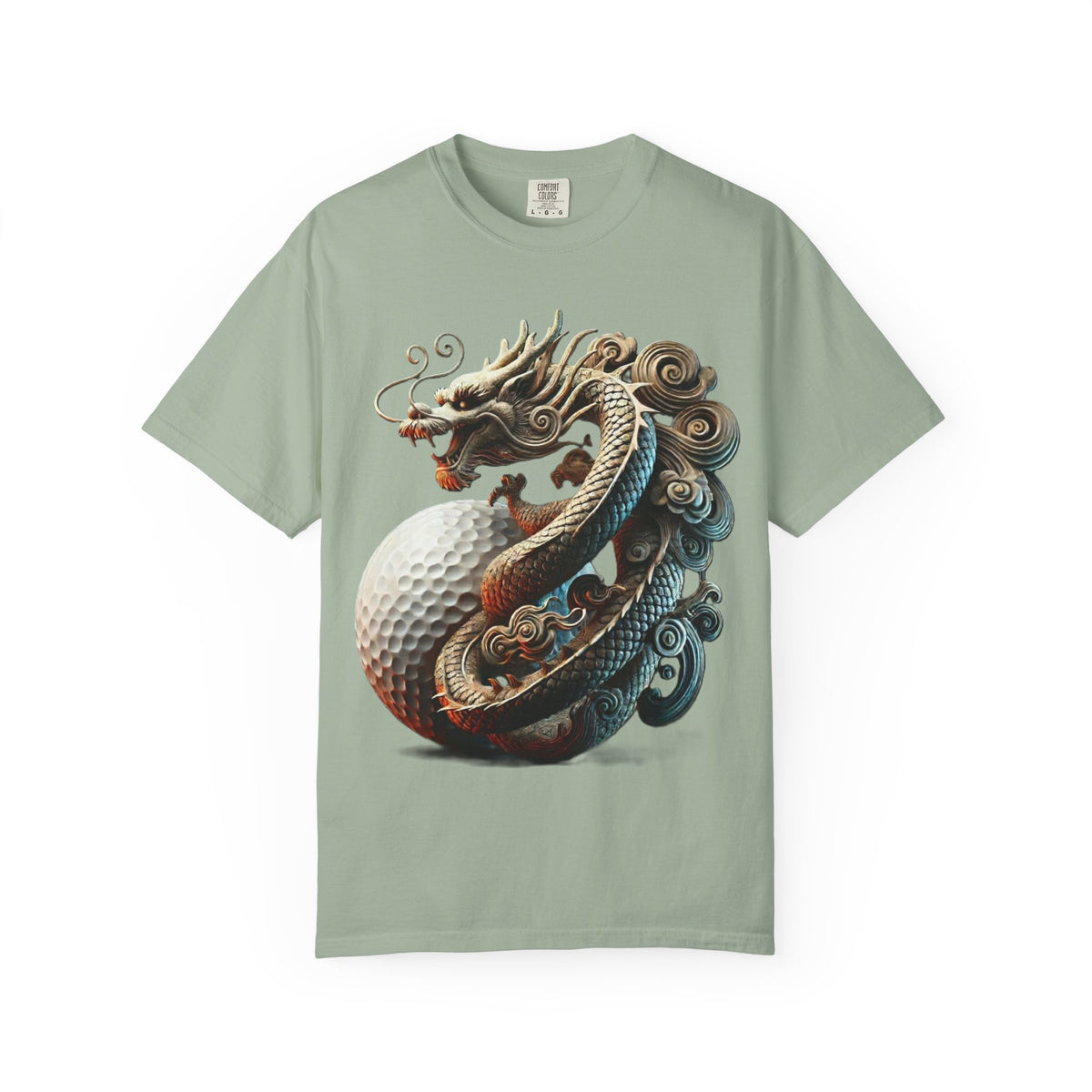 Dragon Golf Ball Chest and Back Graphic T-Shirt