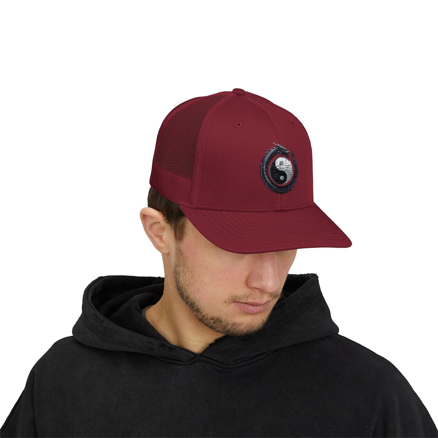 Zen Spot Golf Custom Yin Yang Dragon Embroidered Trucker Hat
