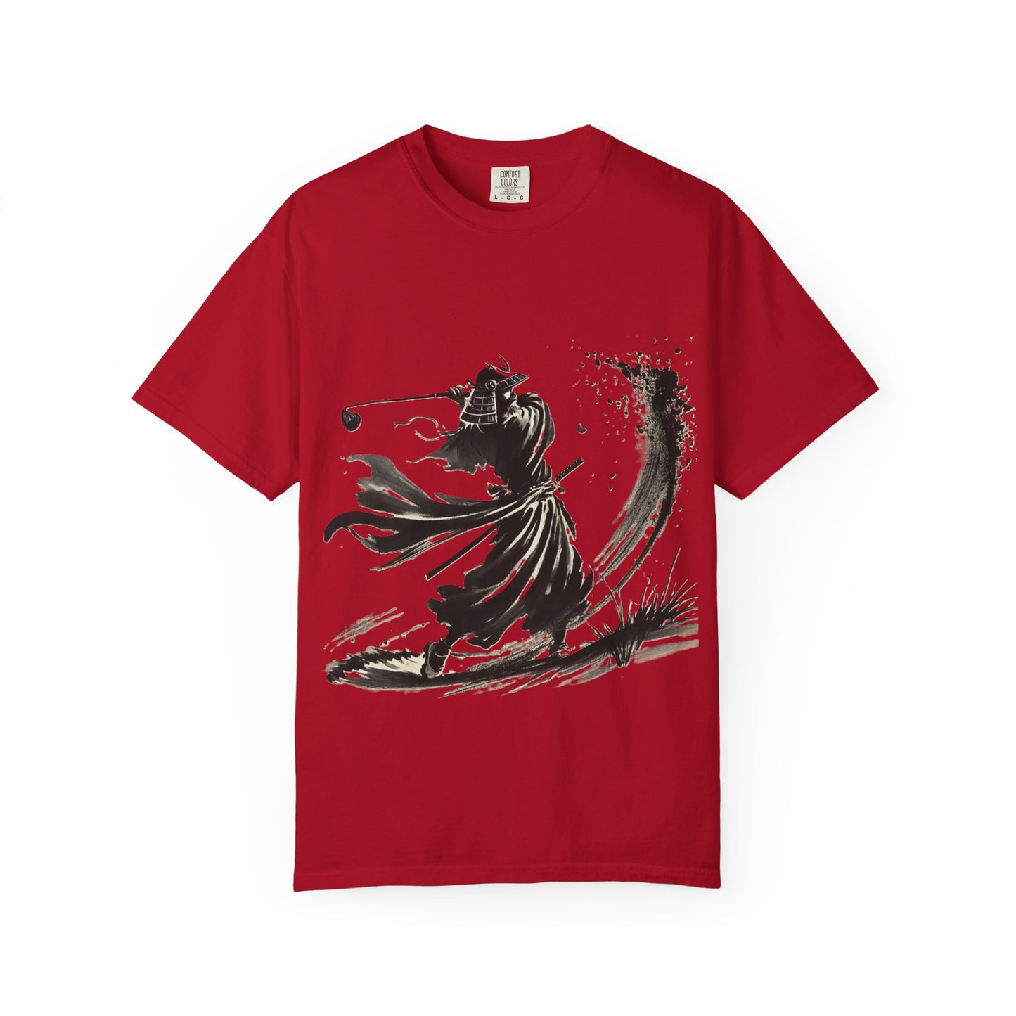 Samurai Golfer Ink Brushstroke T-Shirt