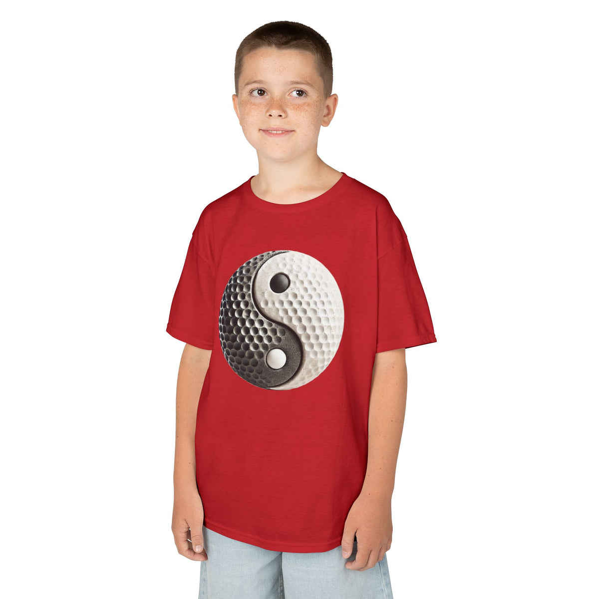 Stone Yin Yang Golf Ball Kids Graphic T-Shirt