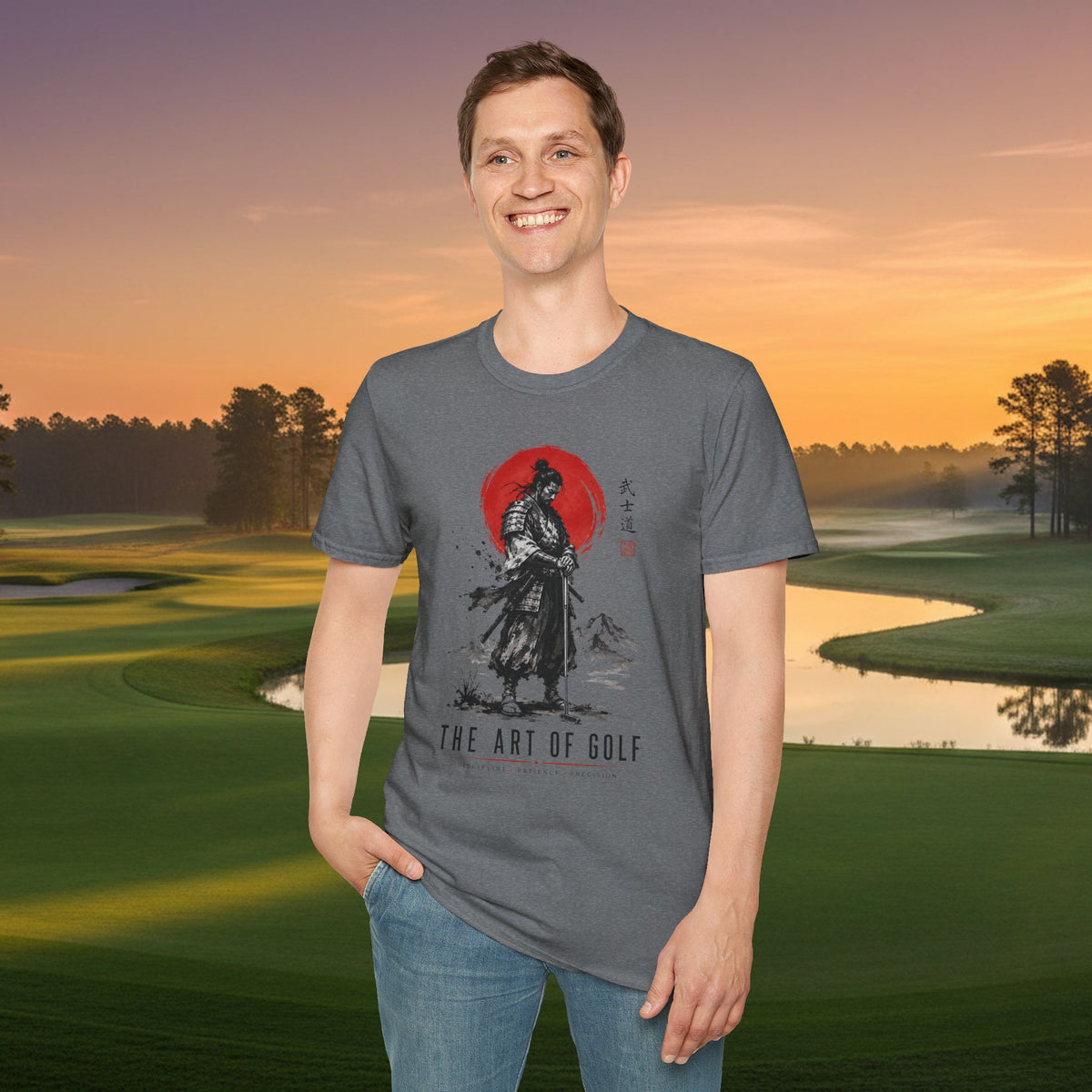 Samurai Golf T-Shirt — The Art of Golf Japanese Brush Ink Design