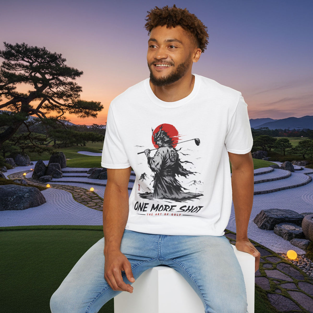 Samurai Golfer T-Shirt — "One More Shot" Graphic Tee