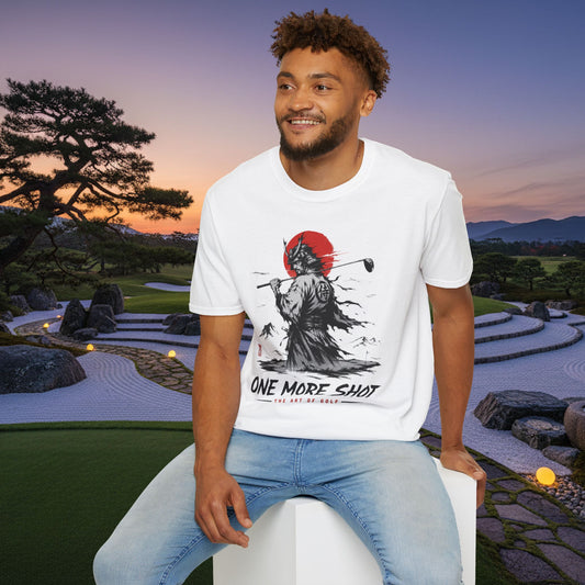 Samurai Golfer T-Shirt — "One More Shot" Graphic Tee