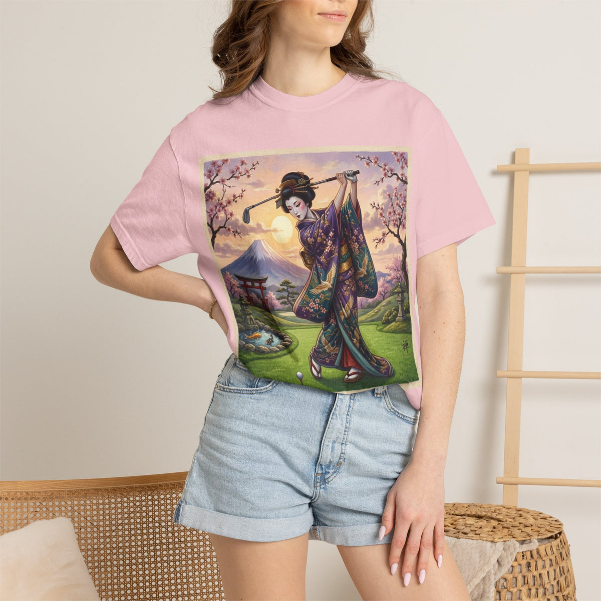 Geisha Golf T-Shirt — Vintage Japanese Garden Tee