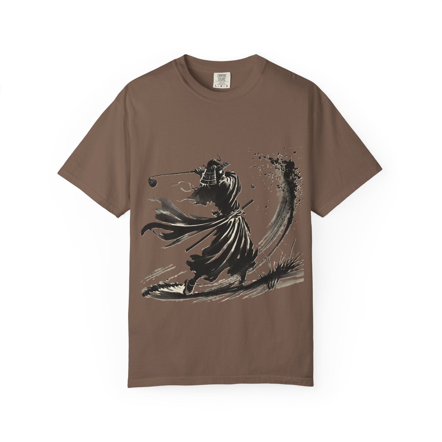 Samurai Golfer Ink Brushstroke T-Shirt