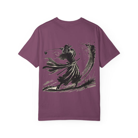Zen Spot Customized Comfort Colors Samurai Golfer Brushstroke T-Shirt