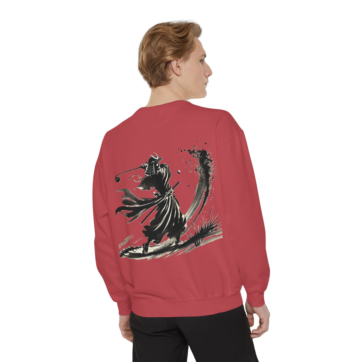 Bunker Blast Samurai Golfer Chest and Back Print Sweatshirt