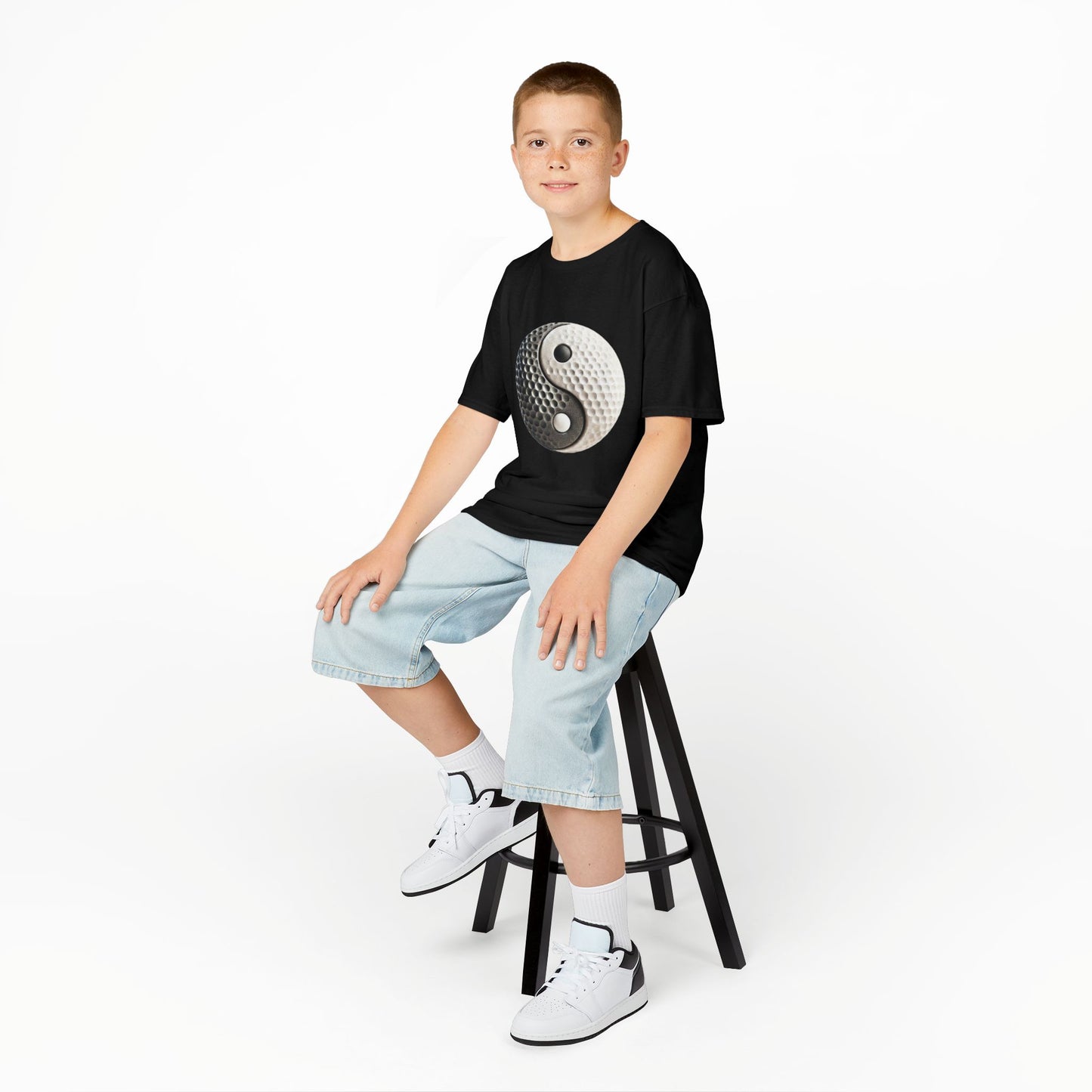 Zen Spot Golf Custom Stone Yin Yang Golf Ball Graphic T-Shirt