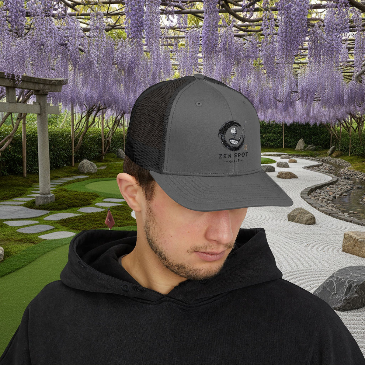 Embroidered "Zen Spot Golf" Logo Trucker Cap