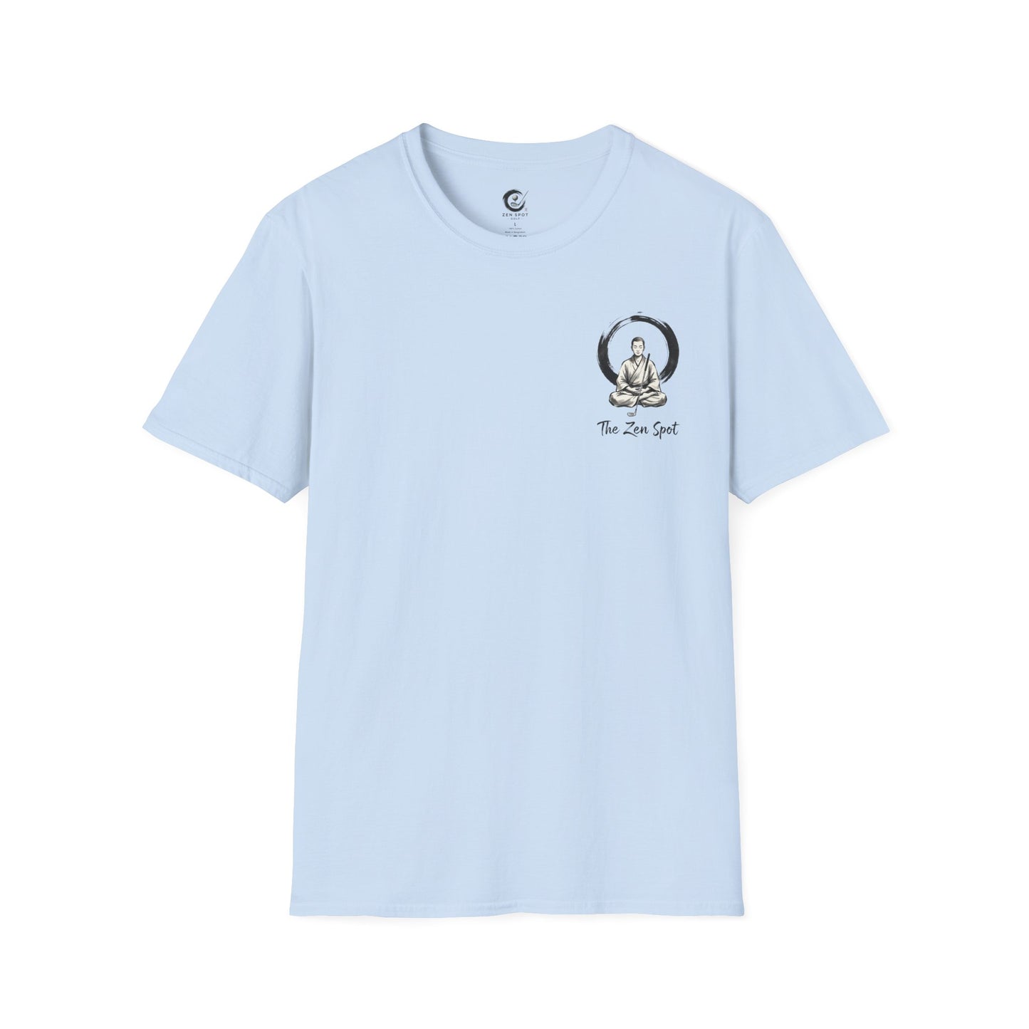 Zen Spot Golf Custom Gildan Zen Buddha Golfer Enso Circle illustration "The Zen Spot" logo T-Shirt