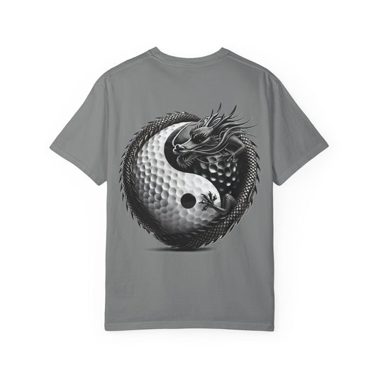Zen Spot Customized Comfort Colors Dragon Yin-Yang Golf Tee — Zen Golf Graphic T-Shirt