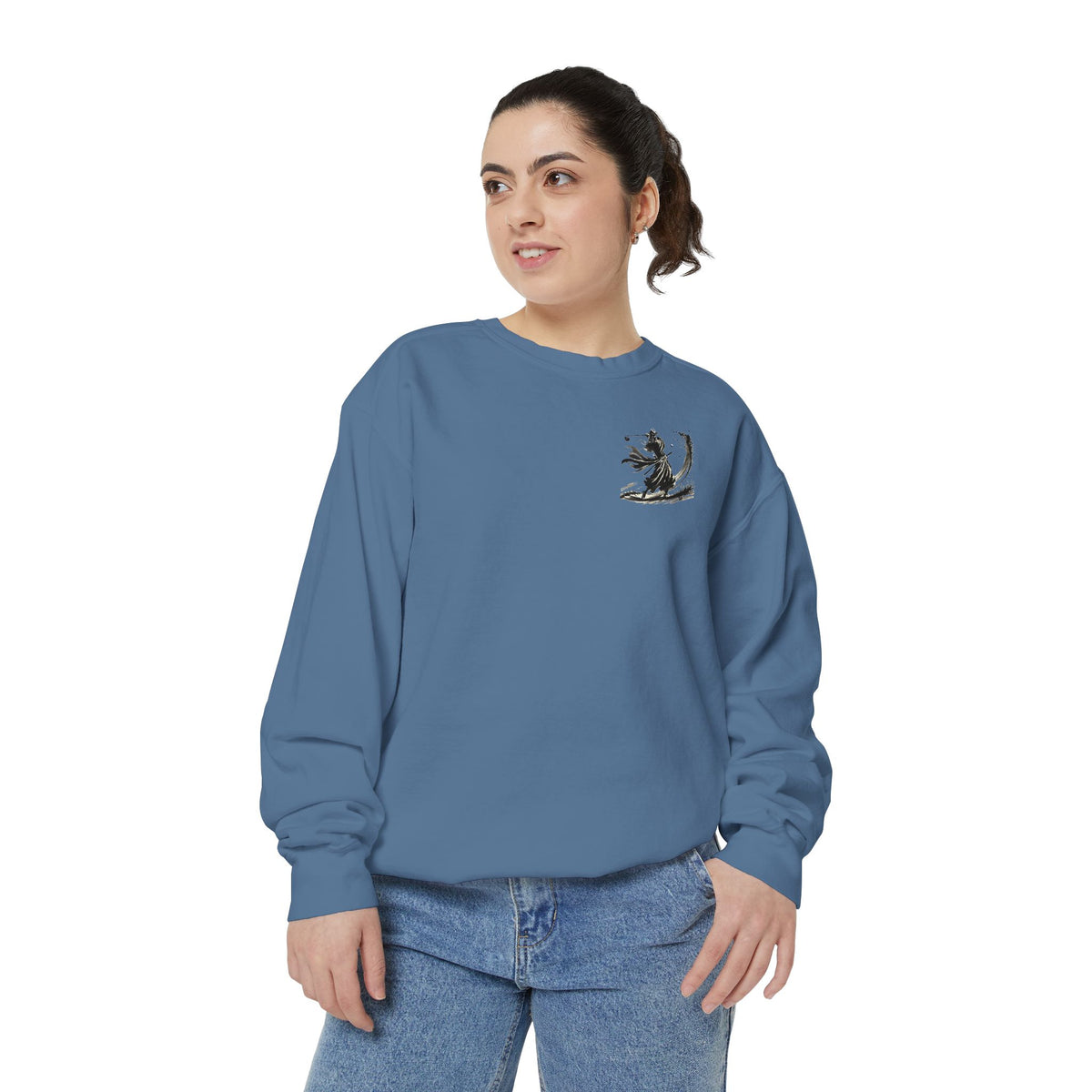 Bunker Blast Samurai Golfer Chest and Back Print Sweatshirt