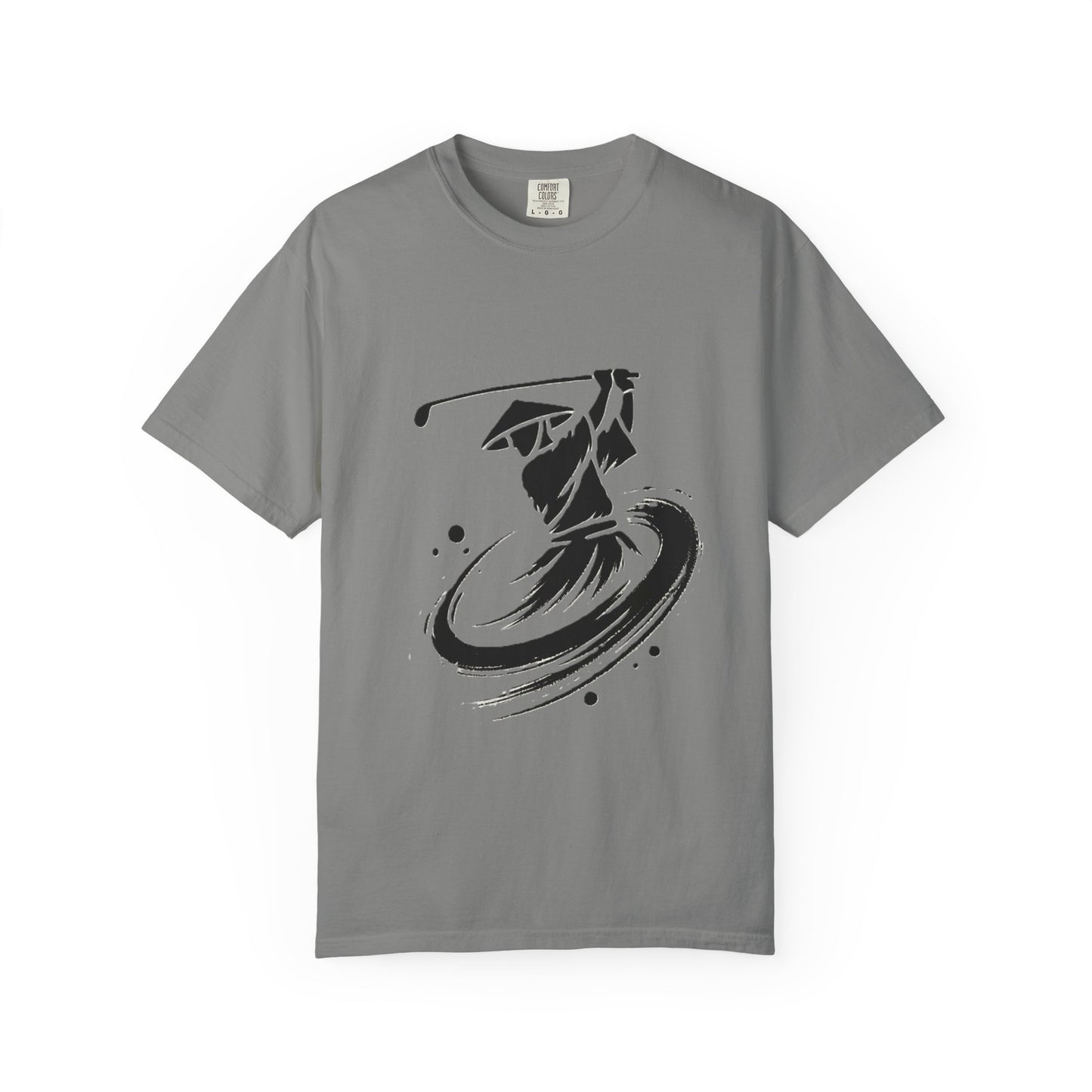 Zen Golf Swing Graphic T‑Shirt — Ink Brush Golfer Design