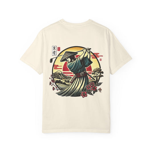 Zen Spot Customized Comfort Colors Samurai Sunset T-Shirt — Japanese Warrior Graphic Tee