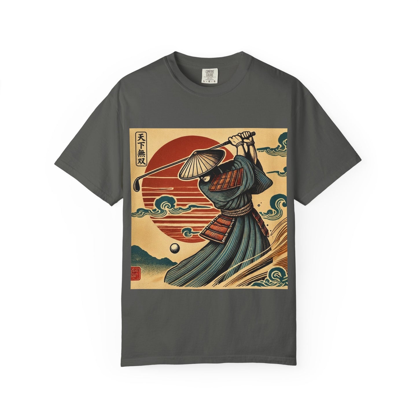 Zen Spot Customized Comfort Colors Samurai Sunset T-Shirt — Vintage Japanese Warrior Graphic Tee