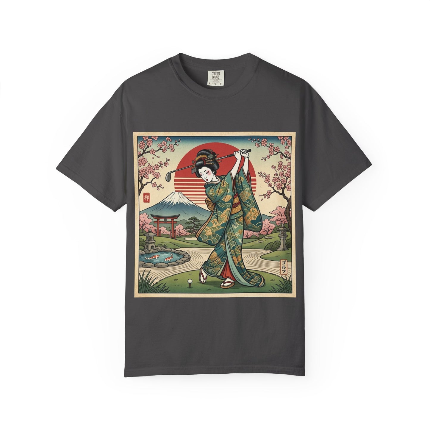 Geisha Sunset T-Shirt — Vintage Japanese Kimono Art Tee