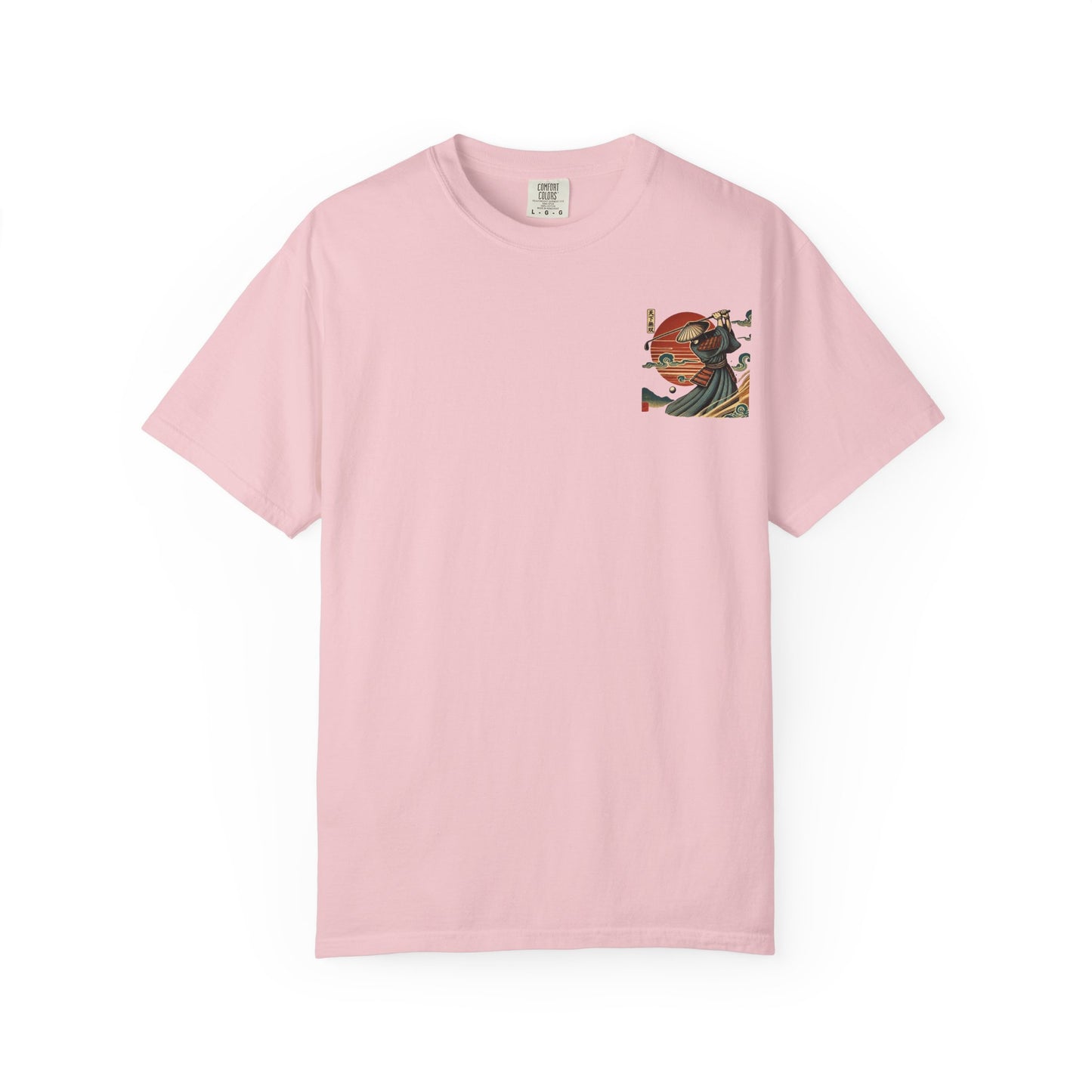 Zen Spot Golf Custom Samurai Golfer Sunset Graphic T-Shirt